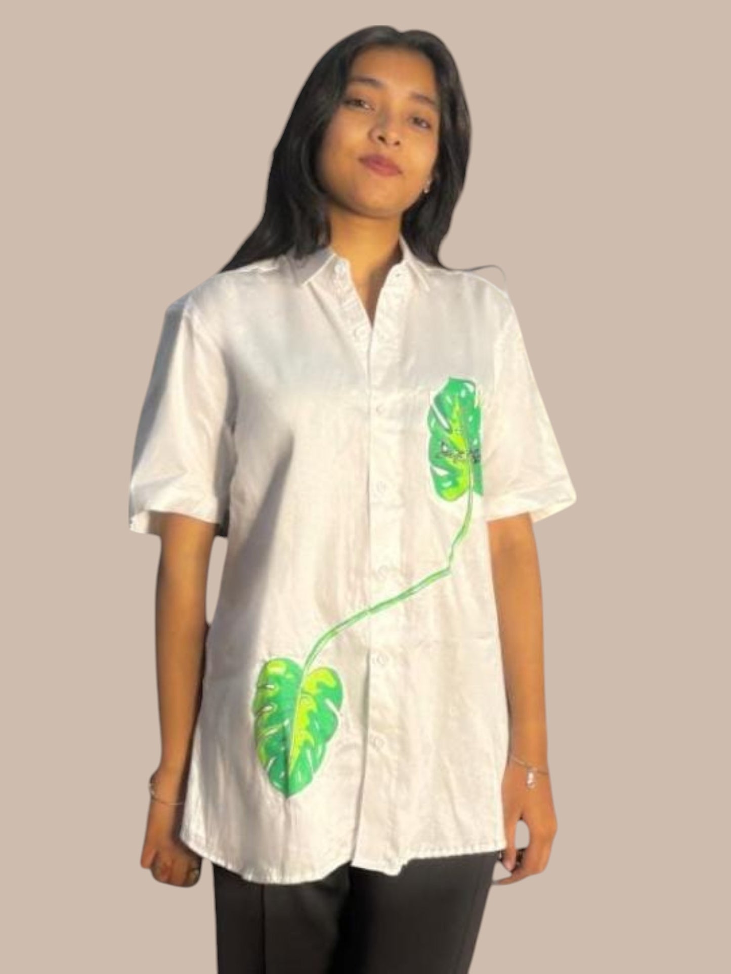 Lotus Half Sleeves Cotton Shirt for Women