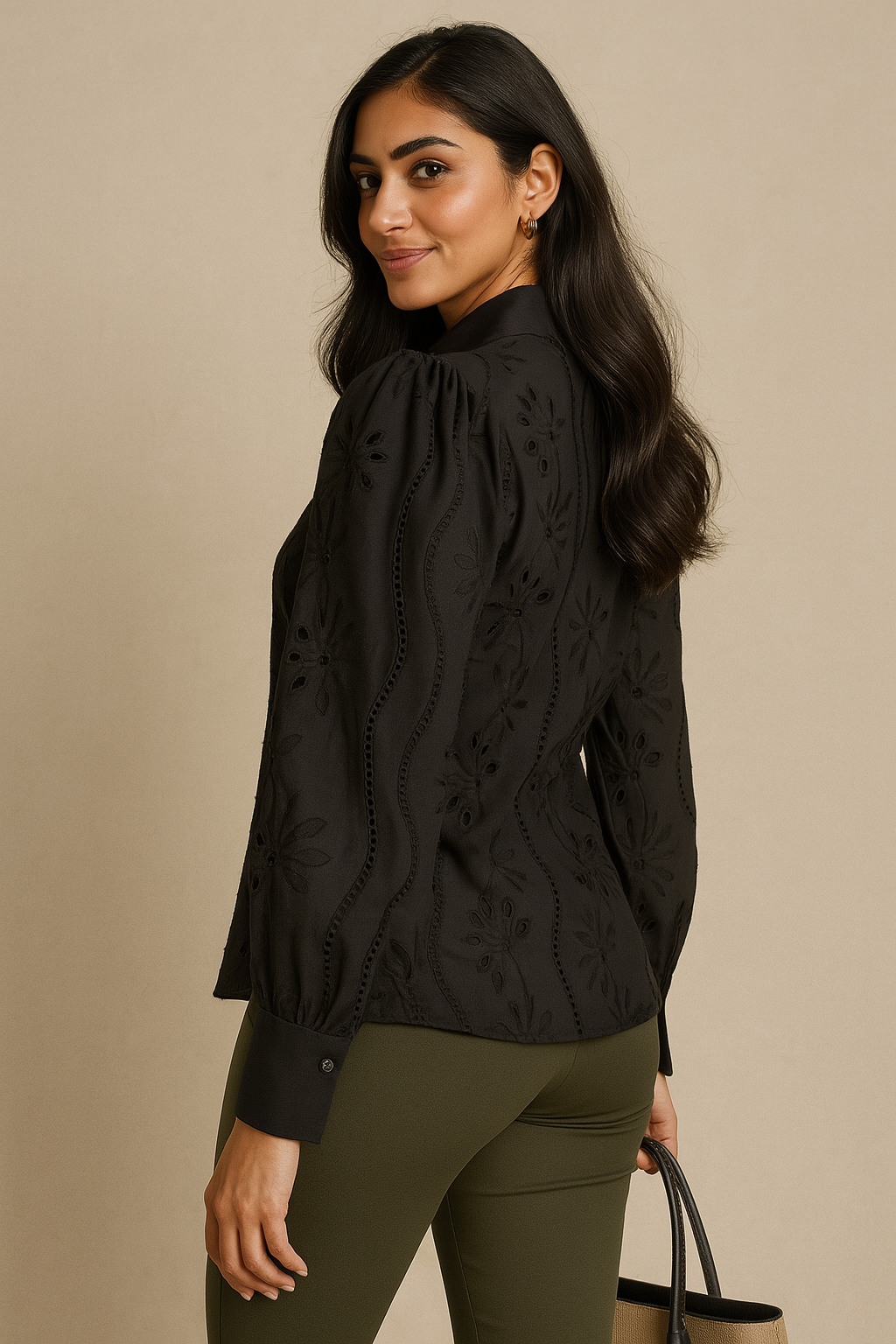 Elegant Black Boho Shirt