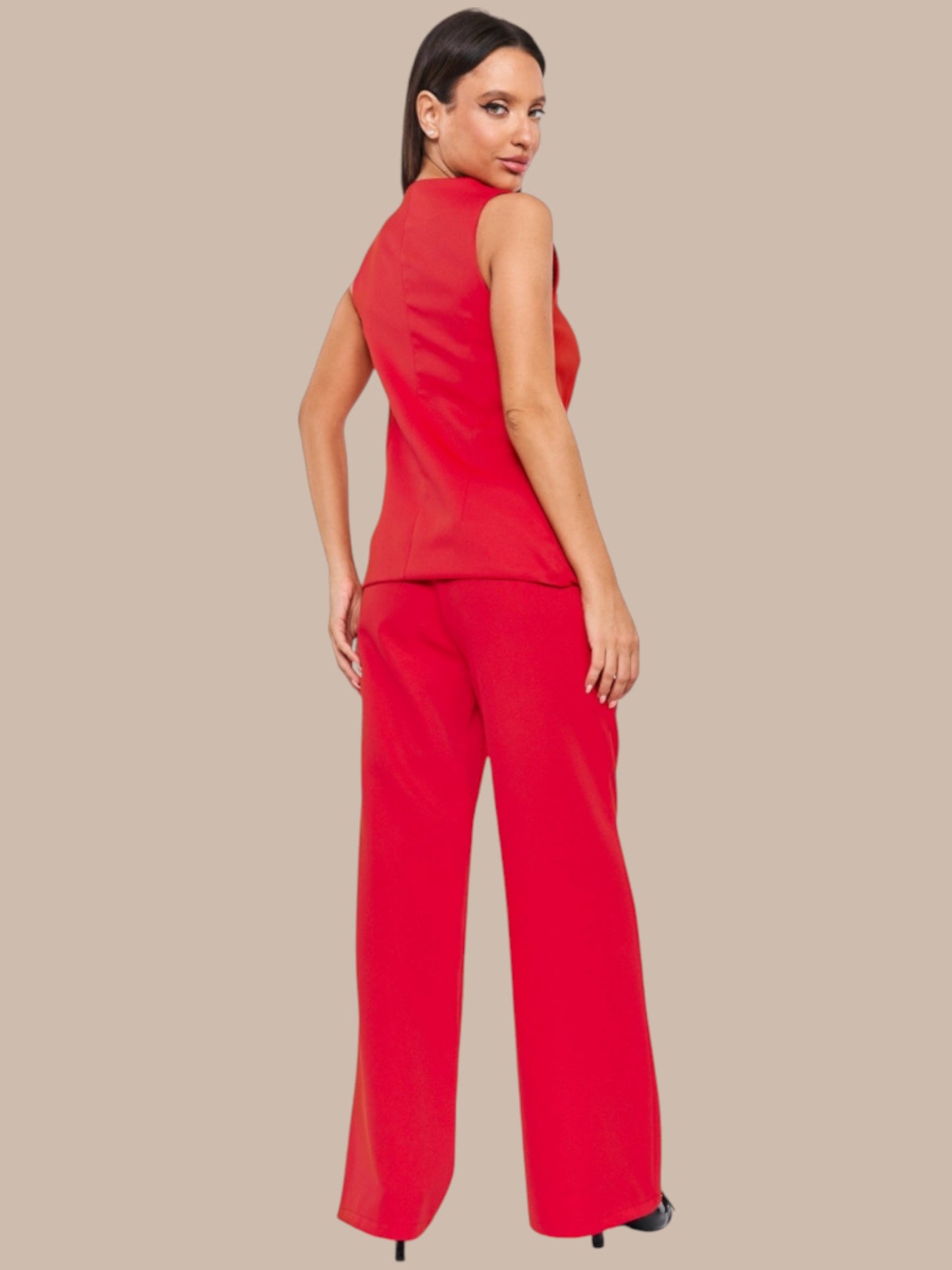 Bright Red Linen Co-ord Set