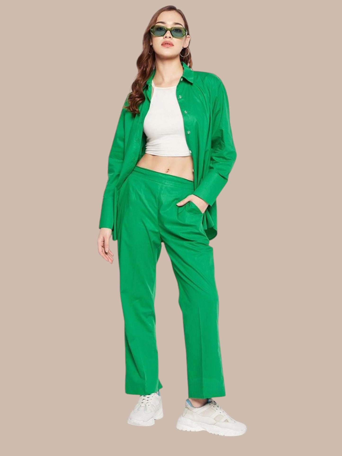 GREEN Shirt Pant CO-ORD SET