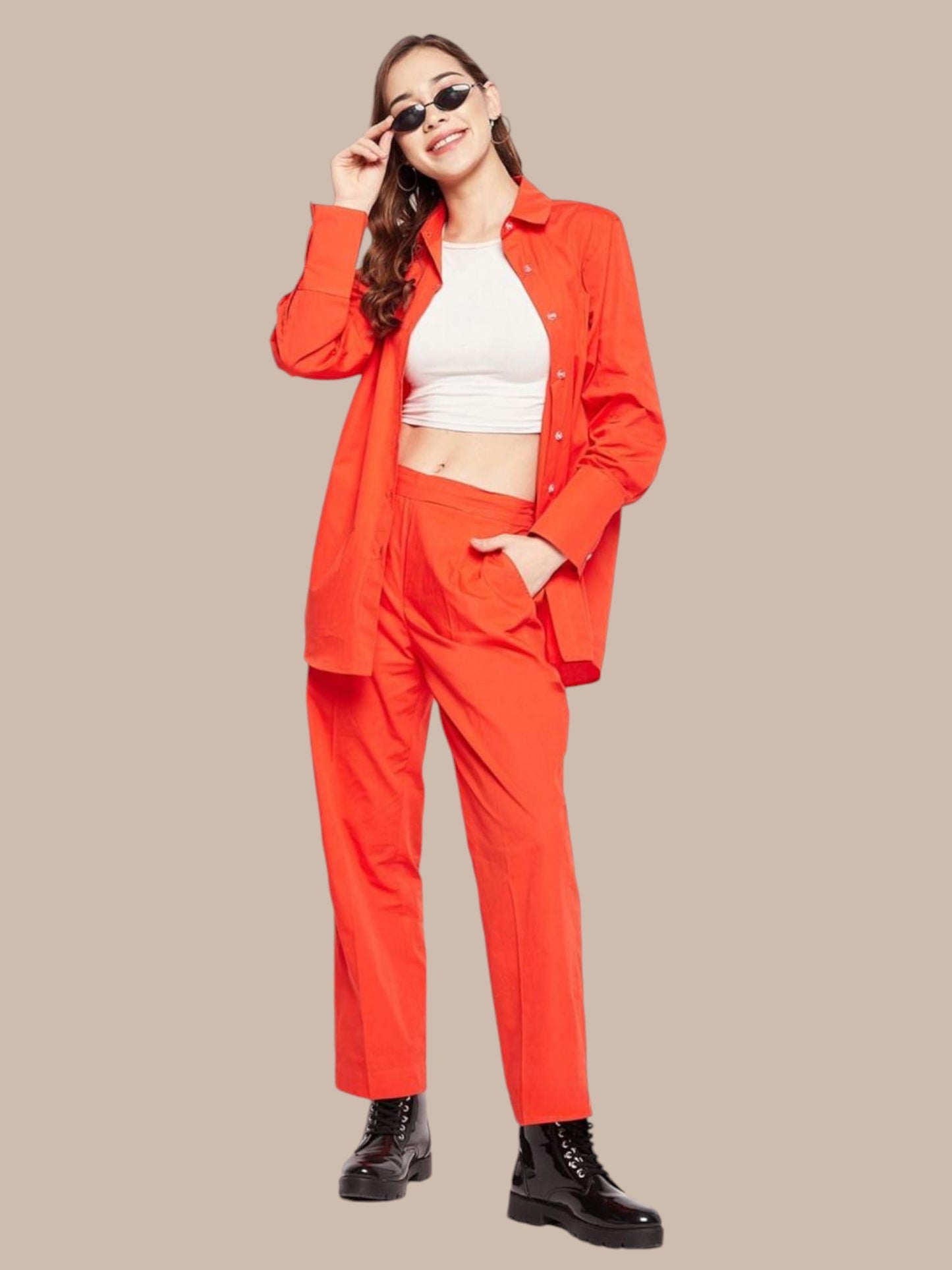 ORANGE Shirt Pant CO-ORDS SET