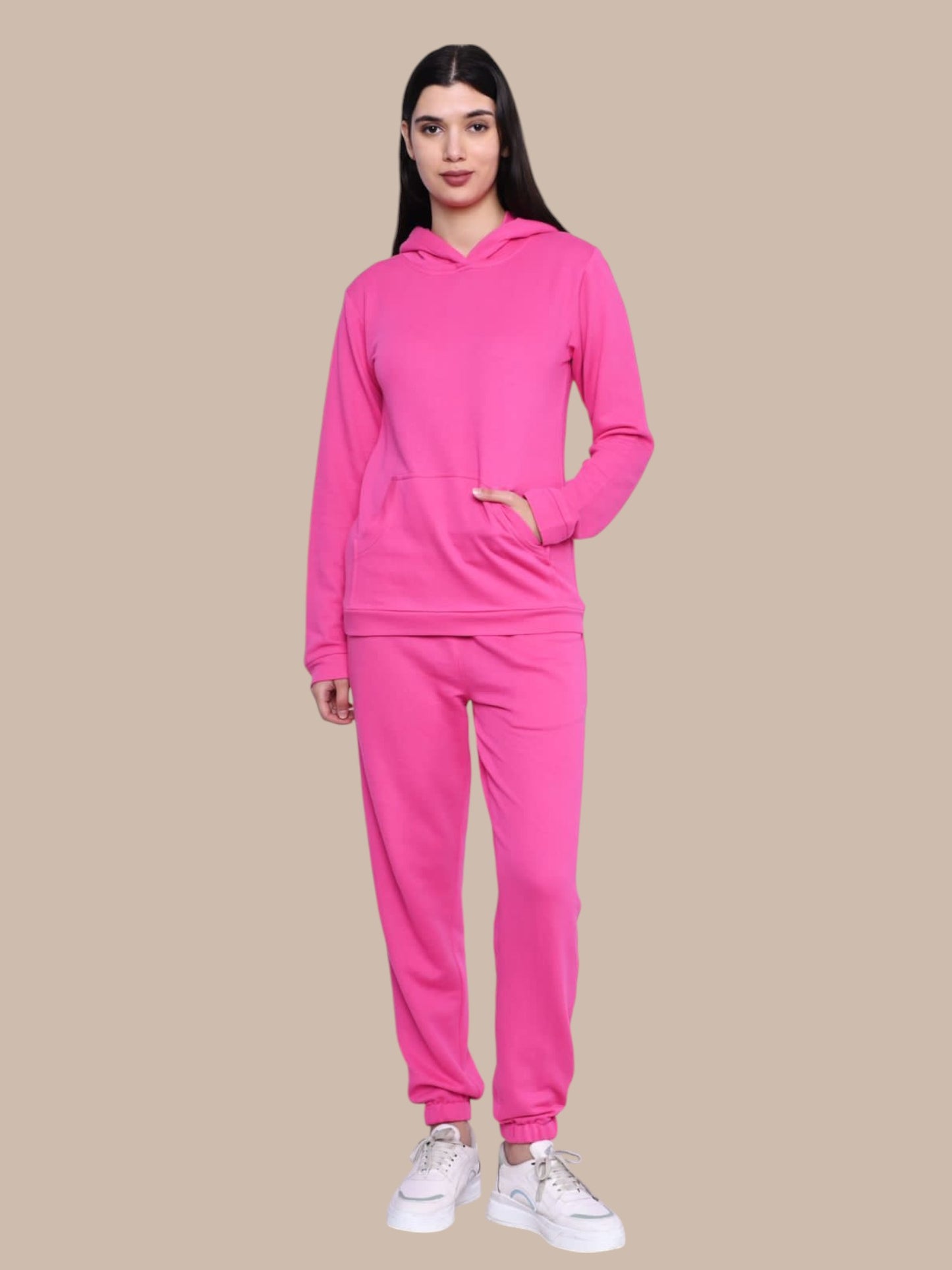 PINK FLEECE HOODY CO-0RDS SET