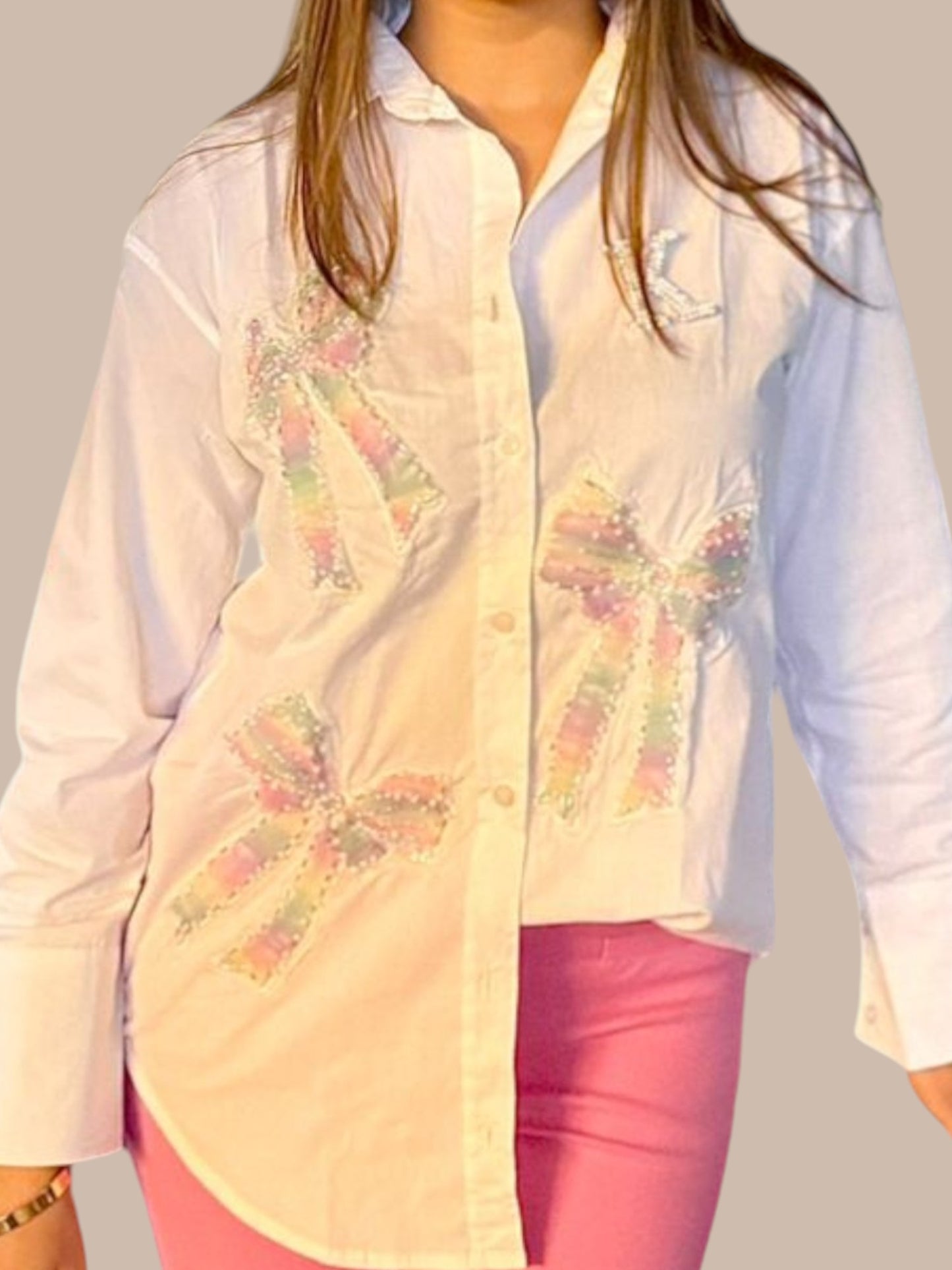 WHITE FLUTTER SHIRTS