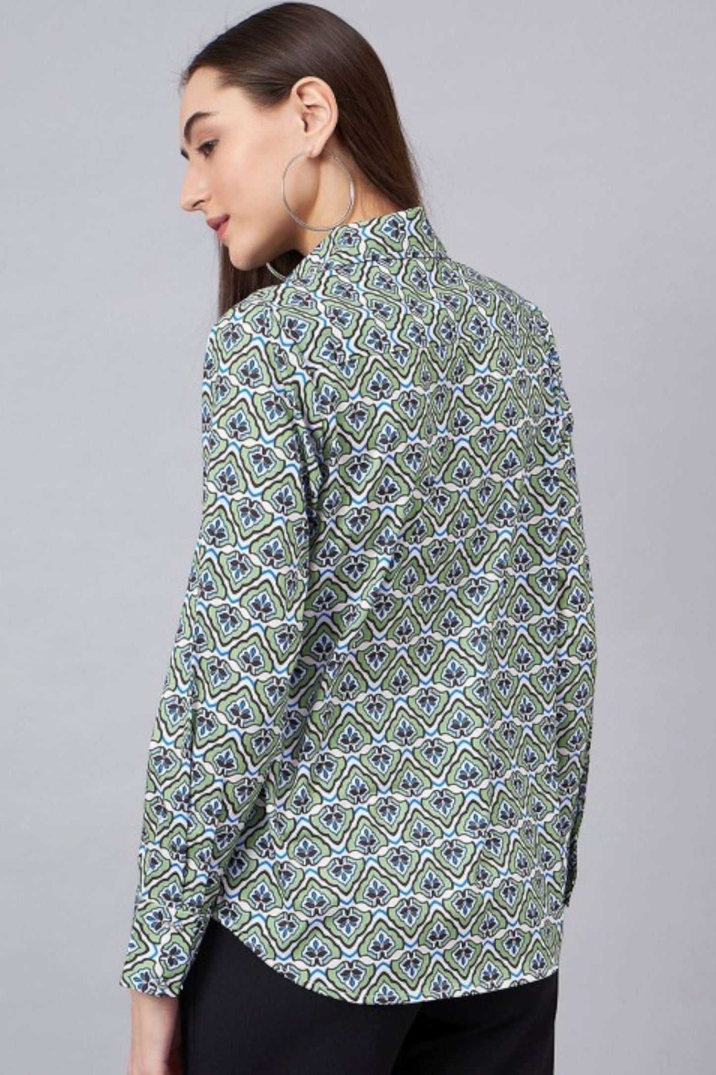 GeoMint Structured Print Shirt