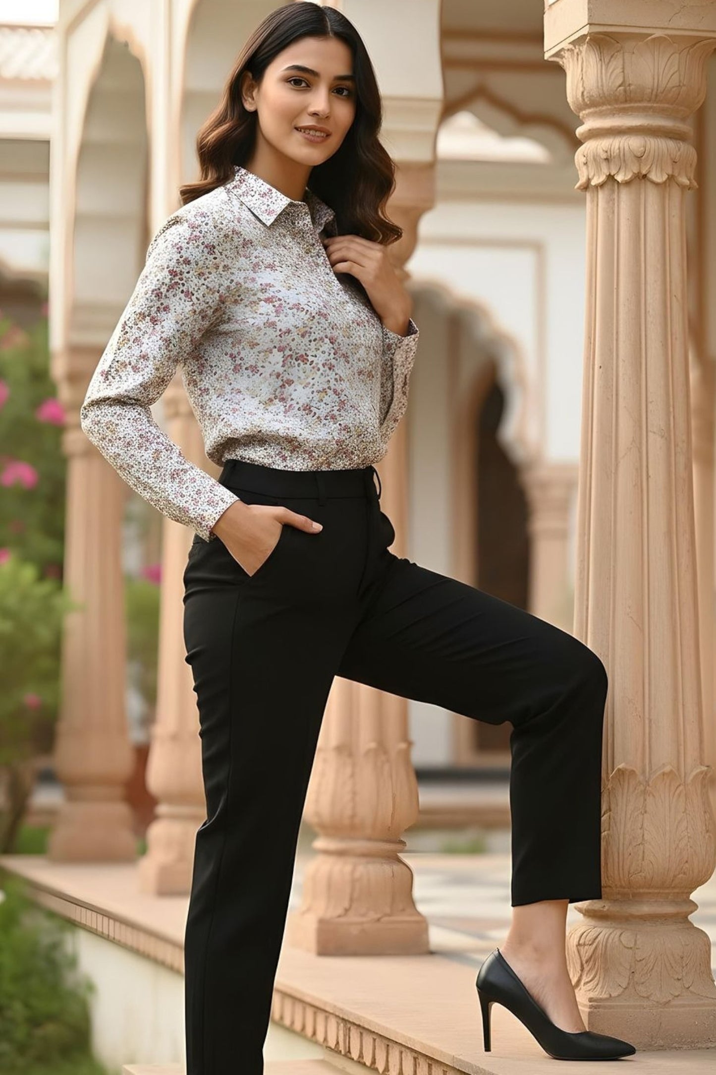 Blossom Speckle Micro-Floral Shirt