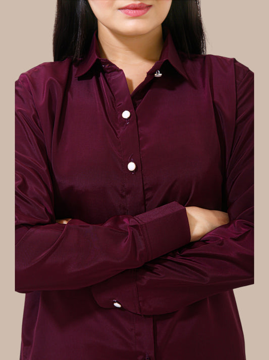 CLASSIC SOLID SHIRT-BURGUNDY