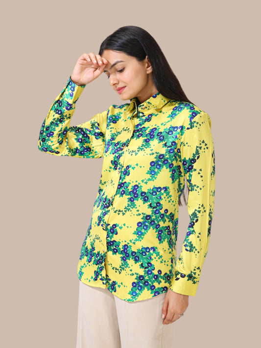 MORNING GLORIES YELLOW FLORAL SHIRTS