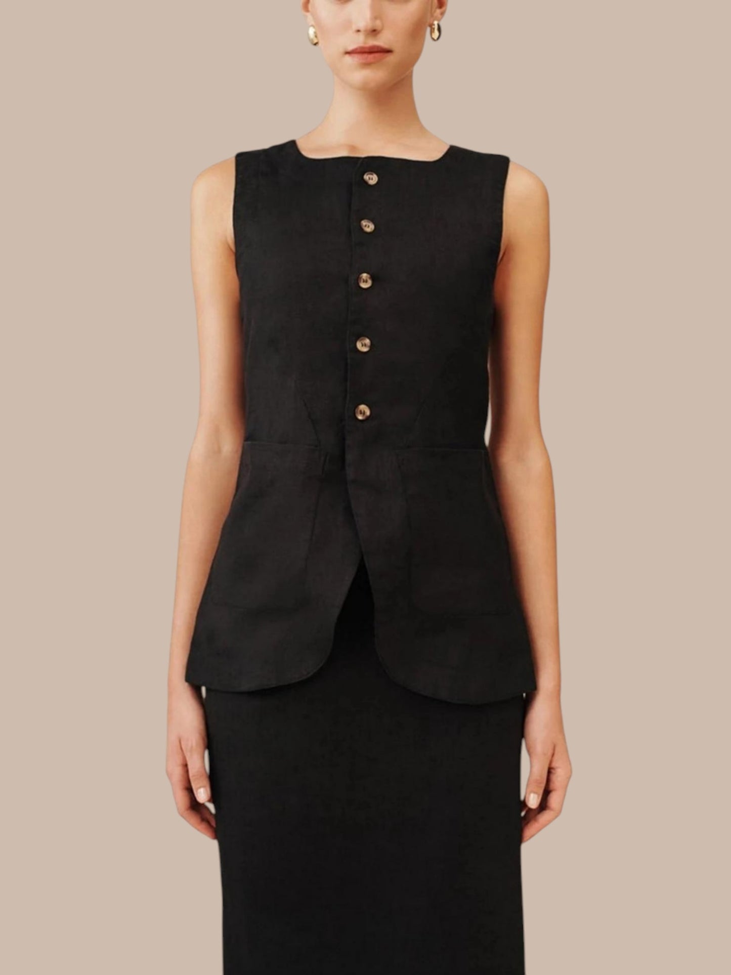Black Linen Co-ord Set