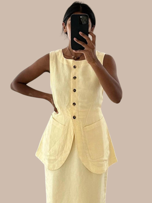 Yellow Linen Co-ord Set