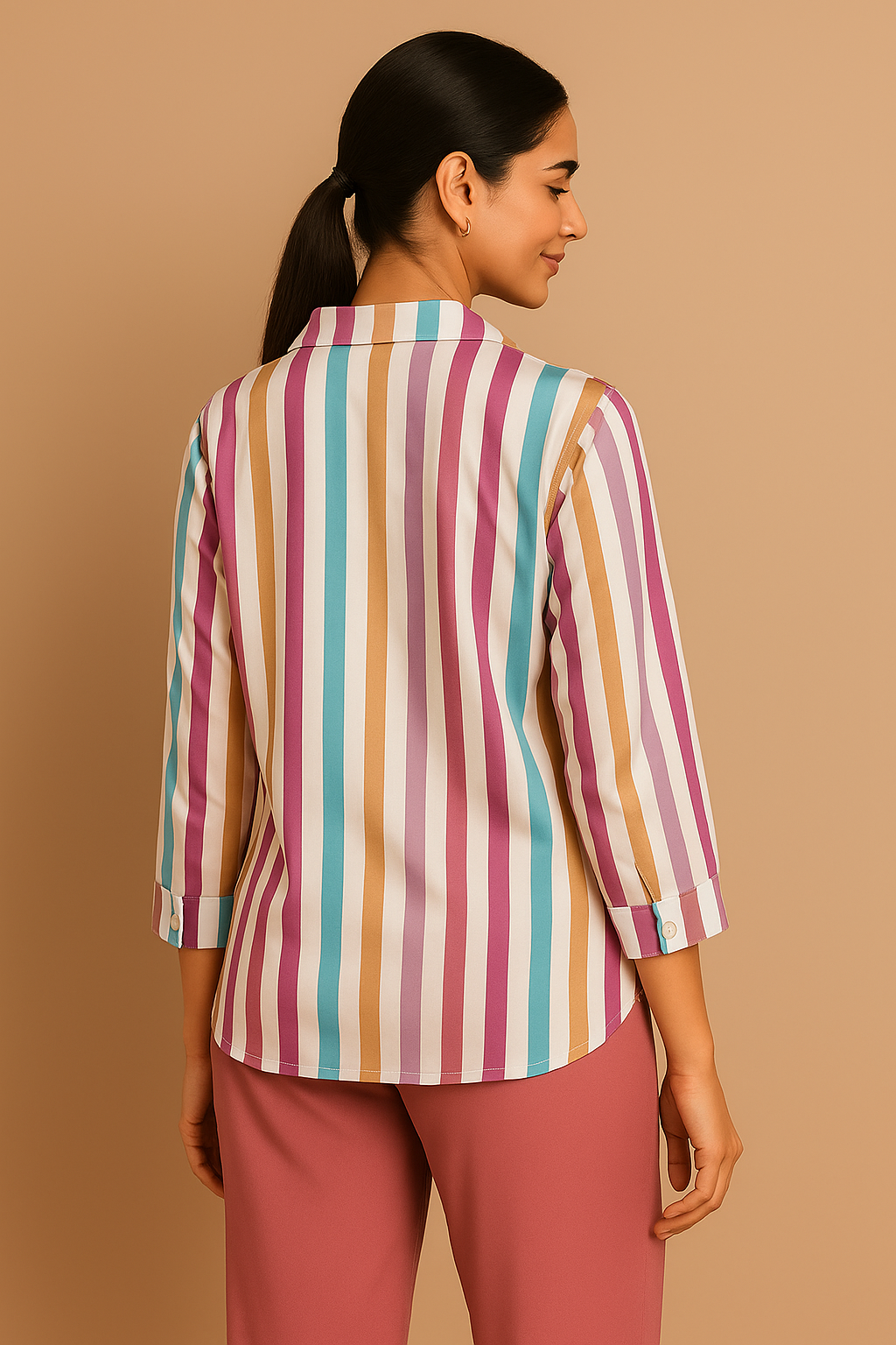 Sage Rose Pink Stripes Lounge Set