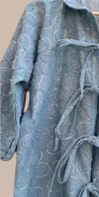 EMBROIDERED FLORAL WITH TIE UP