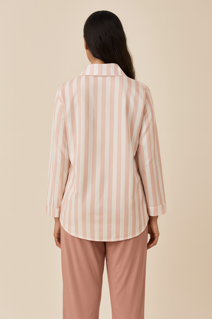 Sage Sky Pink Stripes Lounge Set