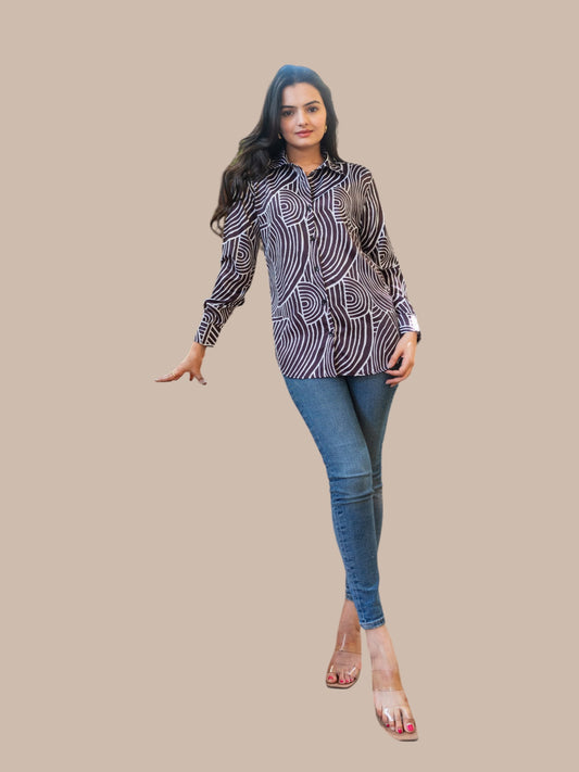AROUND THE RAY ABSTRACT PRINTED SHIRT