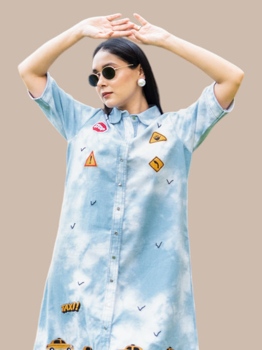 Blue Shirt Dress