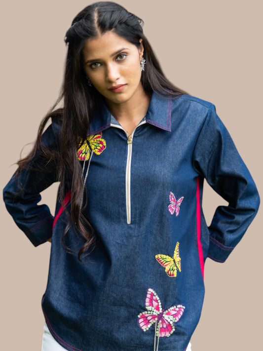 DENIM BUTTERFLY SHIRT