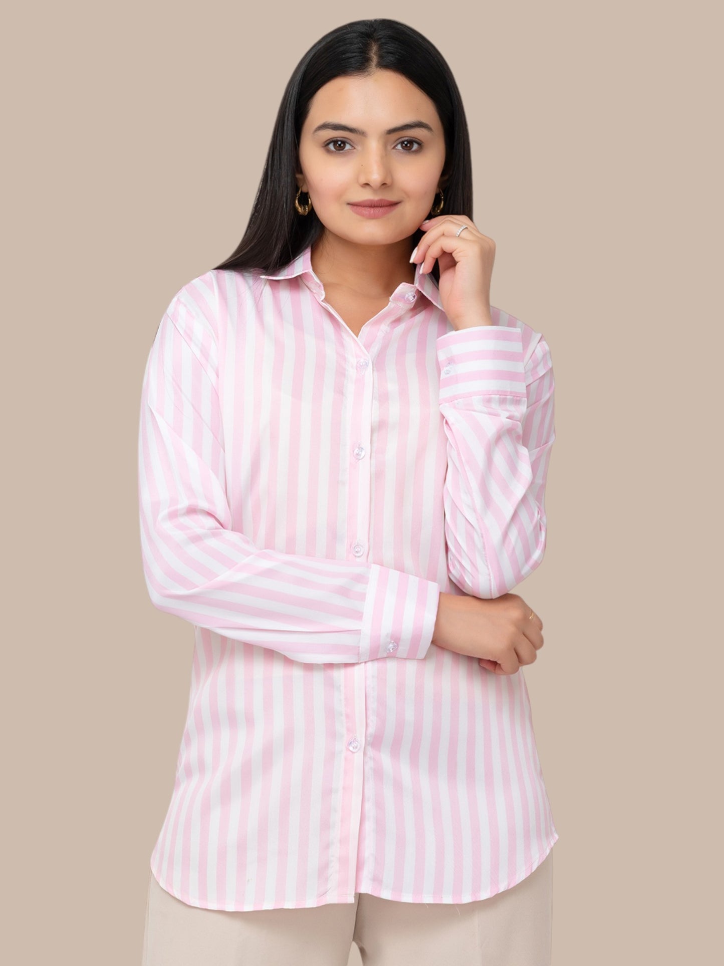 CLASSIC STRIPED SHIRT -PINK