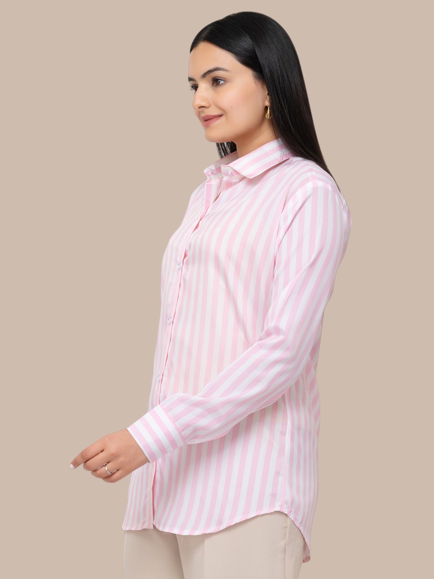 CLASSIC STRIPED SHIRT -PINK