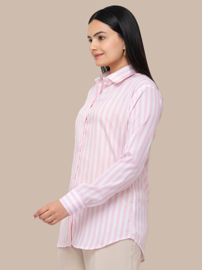 CLASSIC STRIPED SHIRT -PINK
