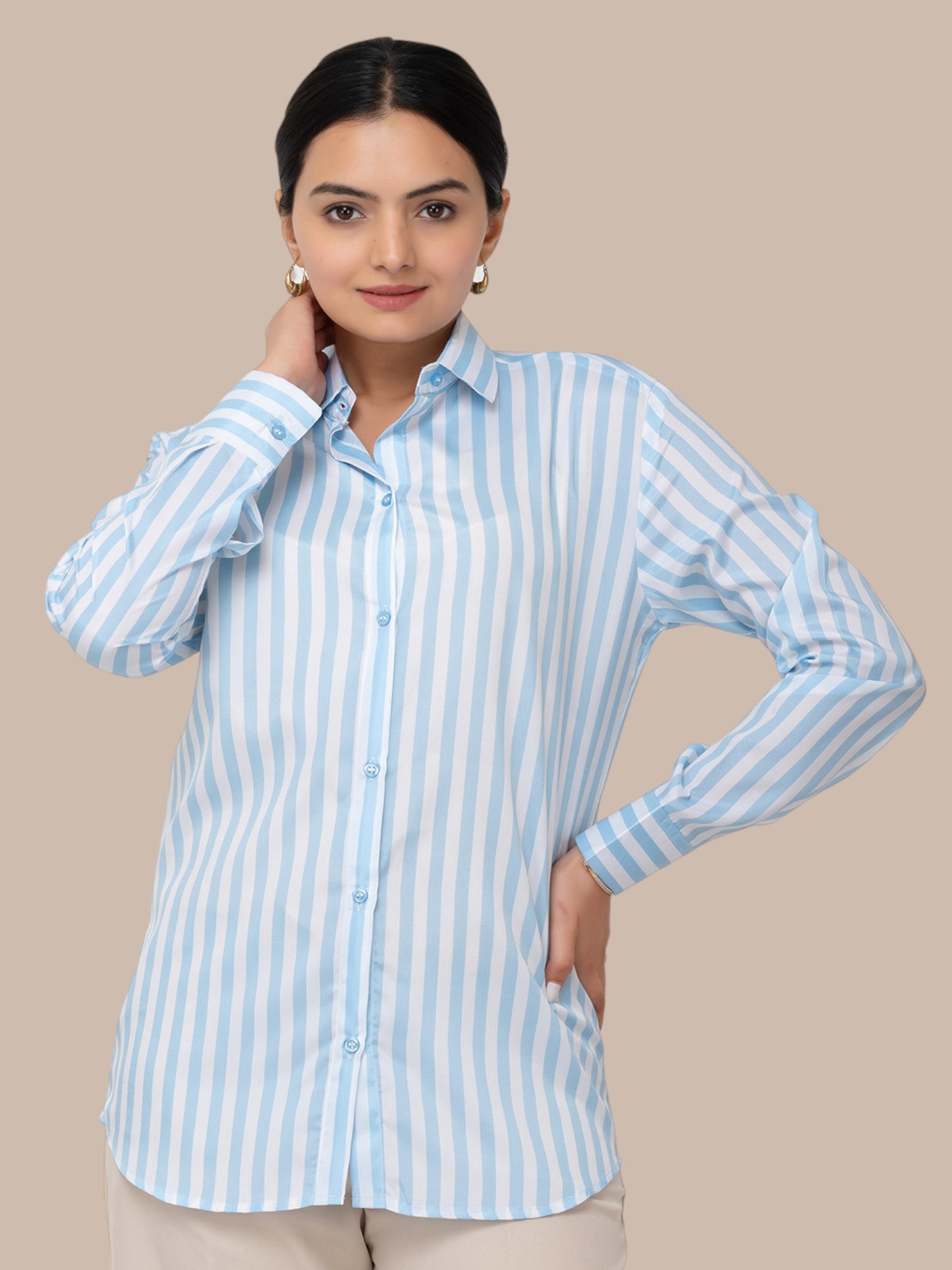 CLASSIC STRIPED SHIRT-BLUE