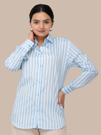 CLASSIC STRIPED SHIRT-BLUE