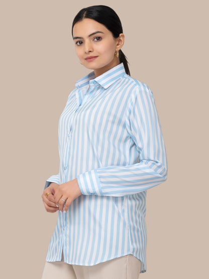 CLASSIC STRIPED SHIRT-BLUE