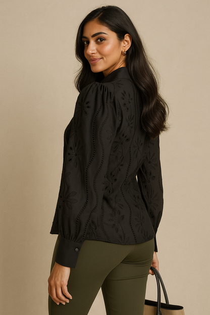 Elegant Black Boho Shirt