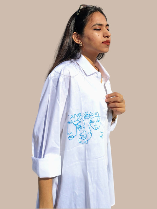 Pretty Hell Feminism White Cotton Shirt