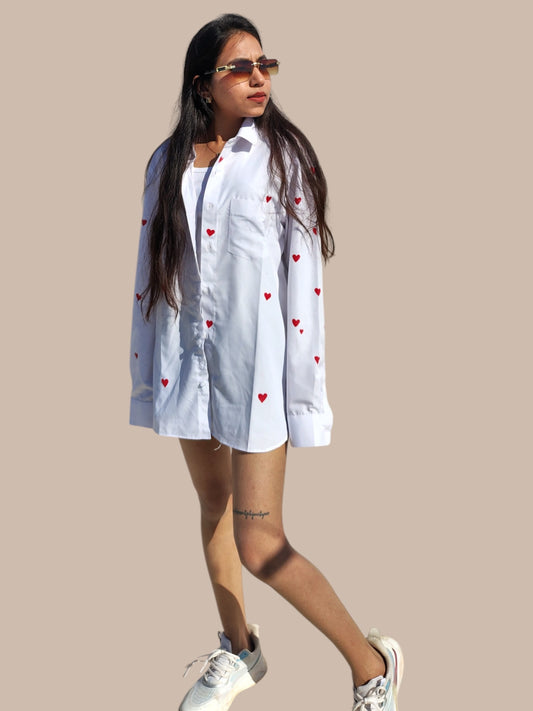 Love Around White Cotton Shirt