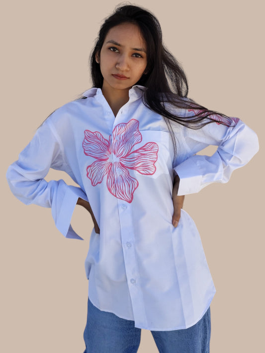 Desert Rose White Shirt for Ladies