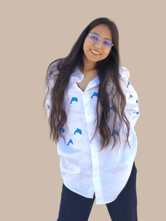 Baby Dolphin White Shirt For Women