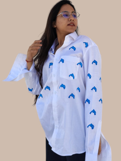 Baby Dolphin White Shirt For Women