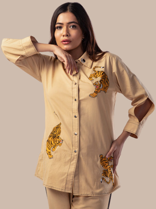 Radiant Ruffles Tiger Printed Co-ords