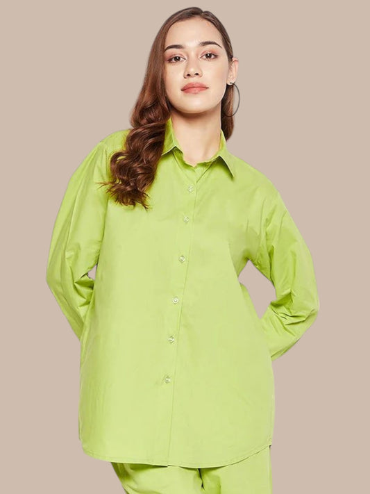 LIME GREEN BOY FRIEND SHIRT