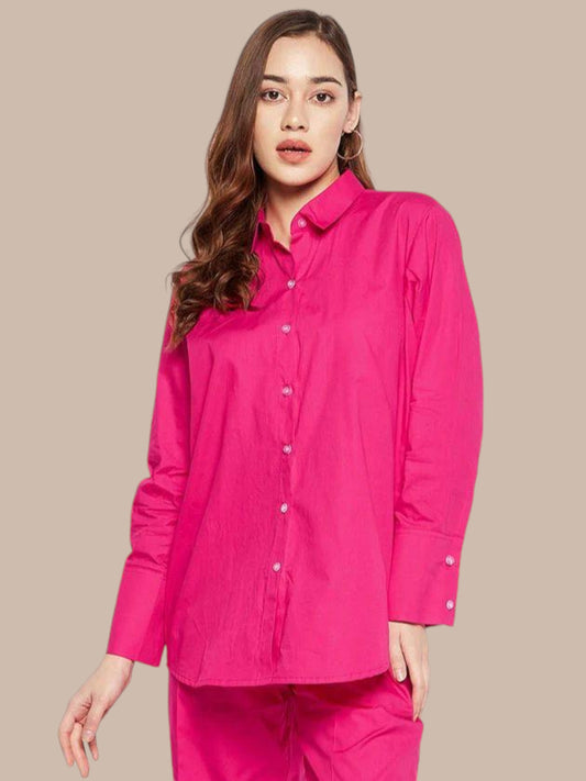 MAGENTA BOY FRIEND SHIRT
