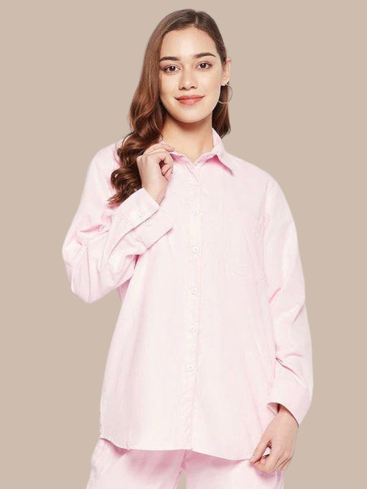 LIGHT PINK BOY FRIEND SHIRT
