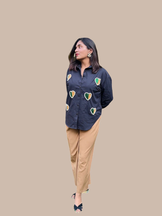 HAND EMBROIDERY HEART SHIRT