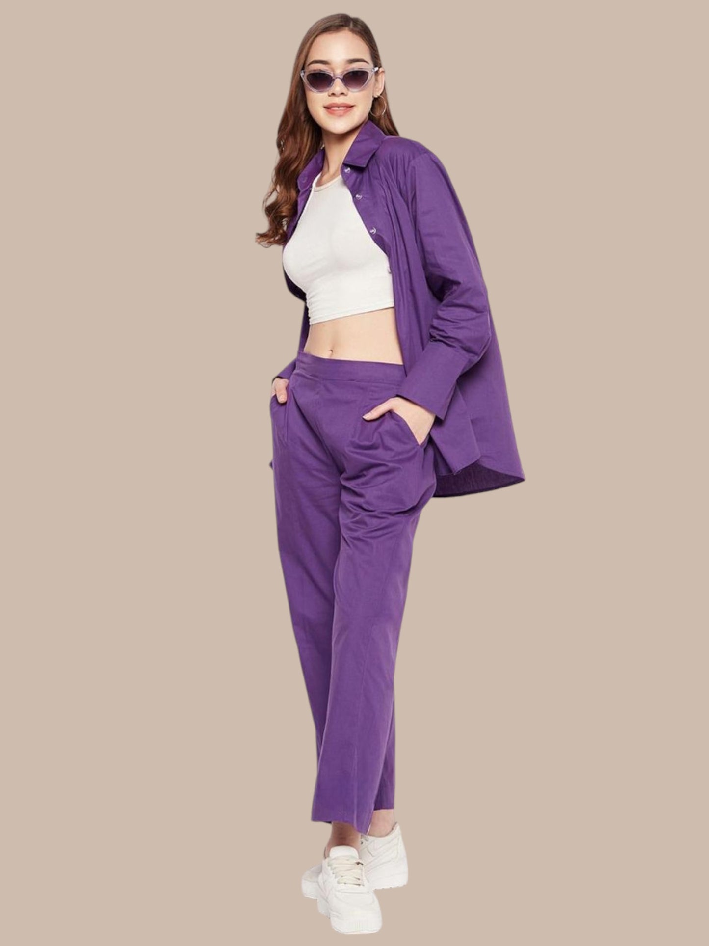 PURPLE Shirt Pant CO-ORDS SET