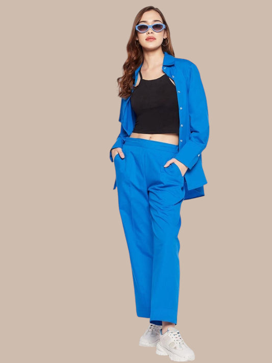 ROYAL BLUE Shirt Pant CO-ORDS SET