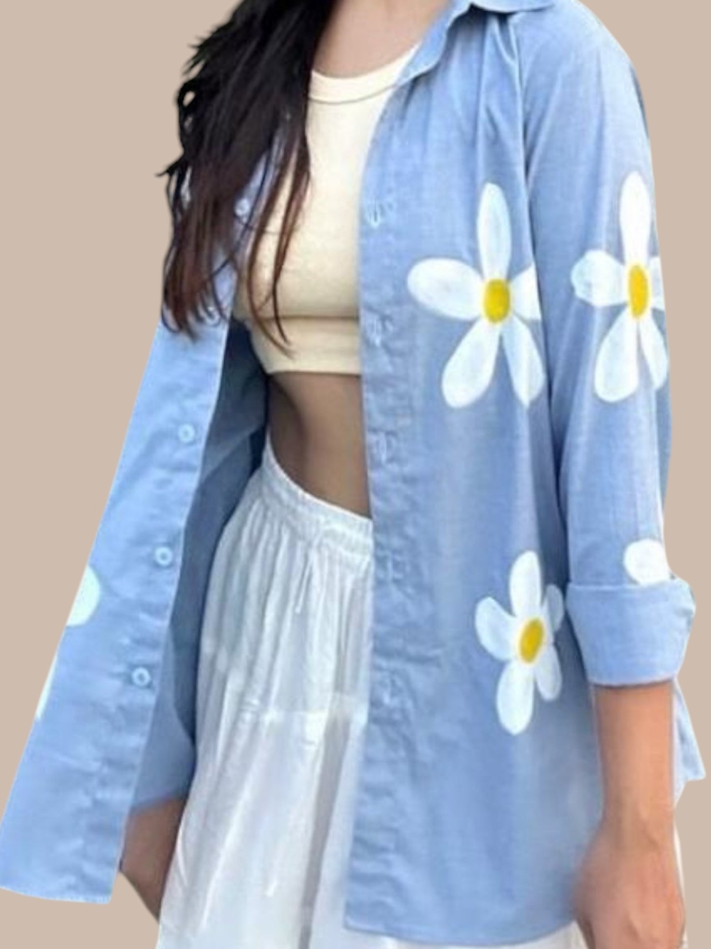 HANDPAINTED DAISY SHIRT