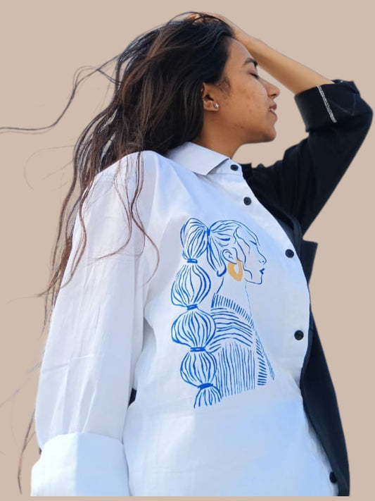“Fake It Until You Make It”Cotton Shirt for Women