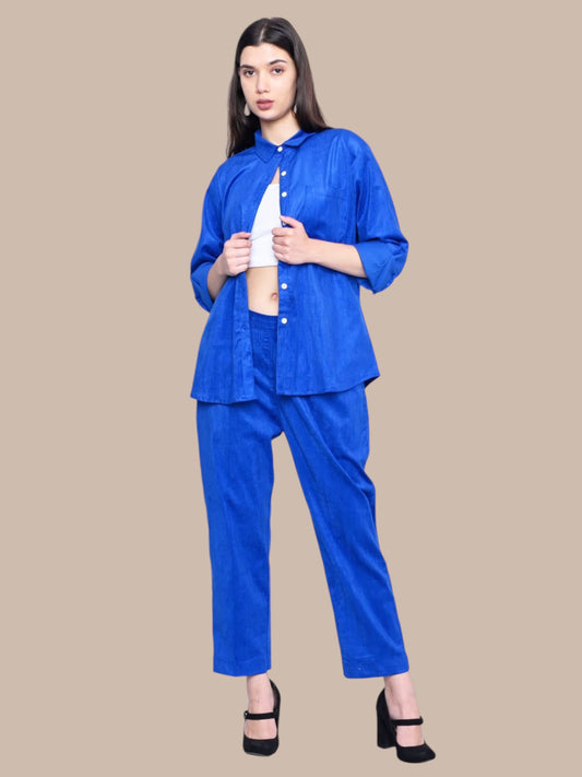ROYAL BLUE CORDUROY CO-ORDS SET