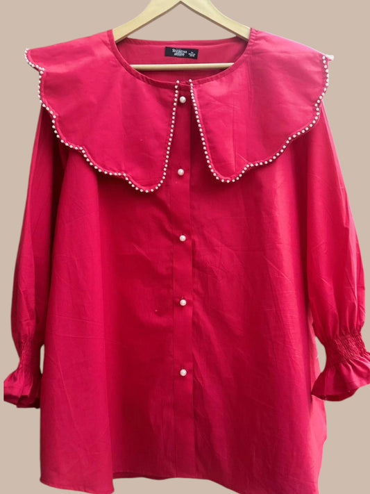 RED CLASSY BRUNCH WEAR