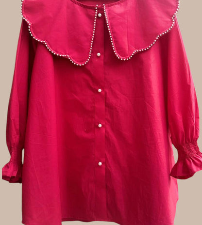 RED CLASSY BRUNCH WEAR