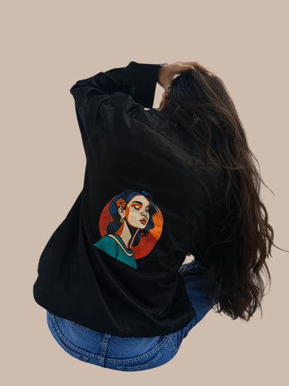 Boss Lady Black Cotton Shirt For Women