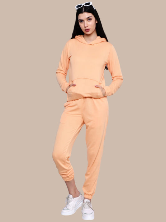 PEACH FLEECE HOODY CO-0RDS SET