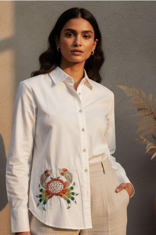Ocean Muse Embroidered Shirt
