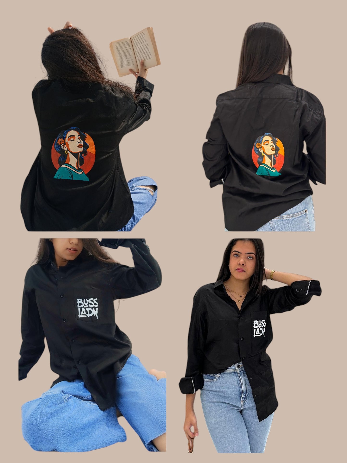 Boss Lady Black Cotton Shirt For Women