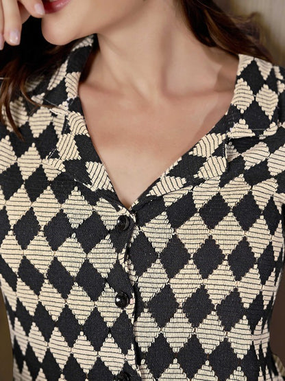 Monochrome Geo Pattern Shirt