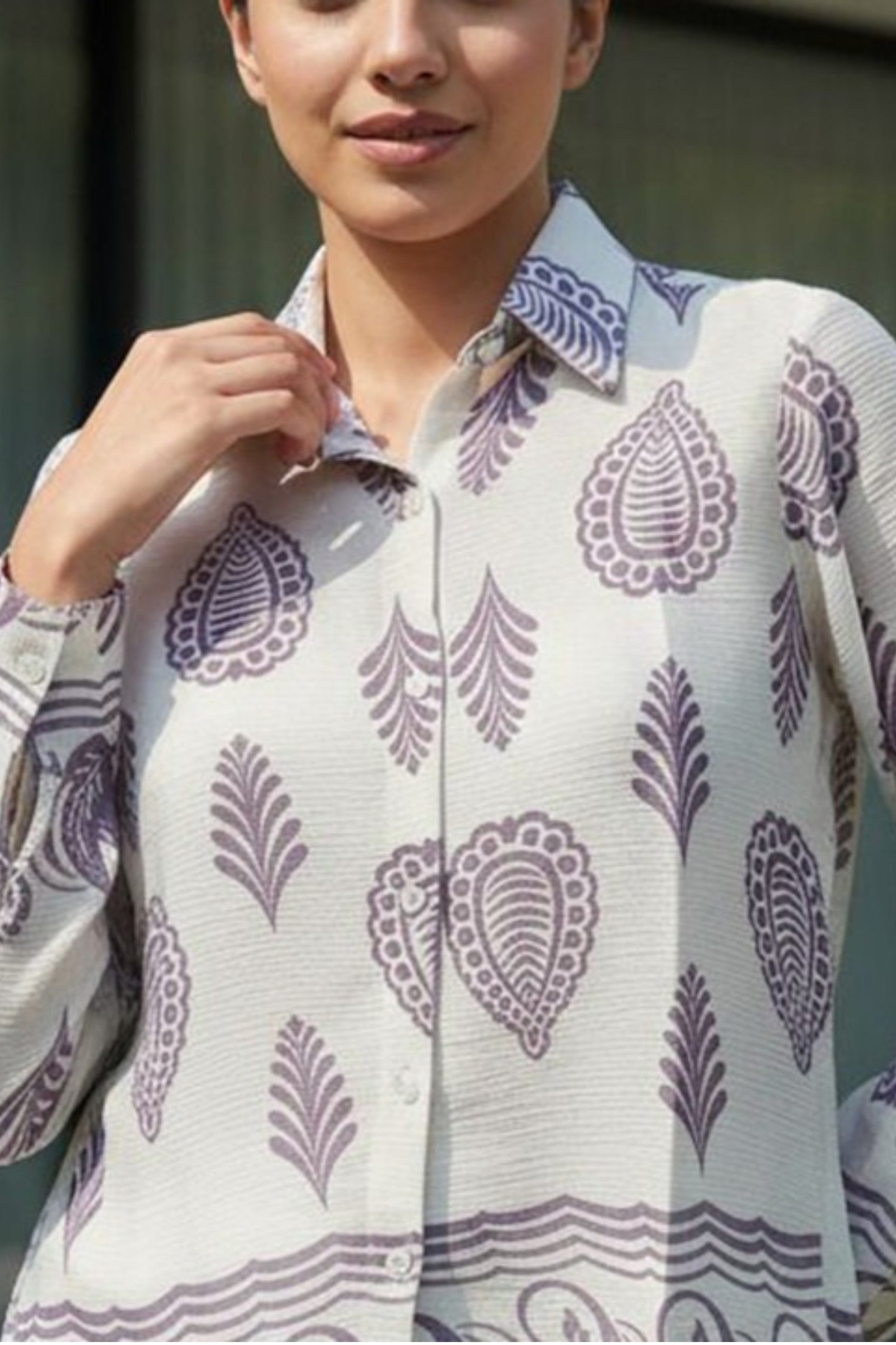 Lilac Paisley Print Shirt