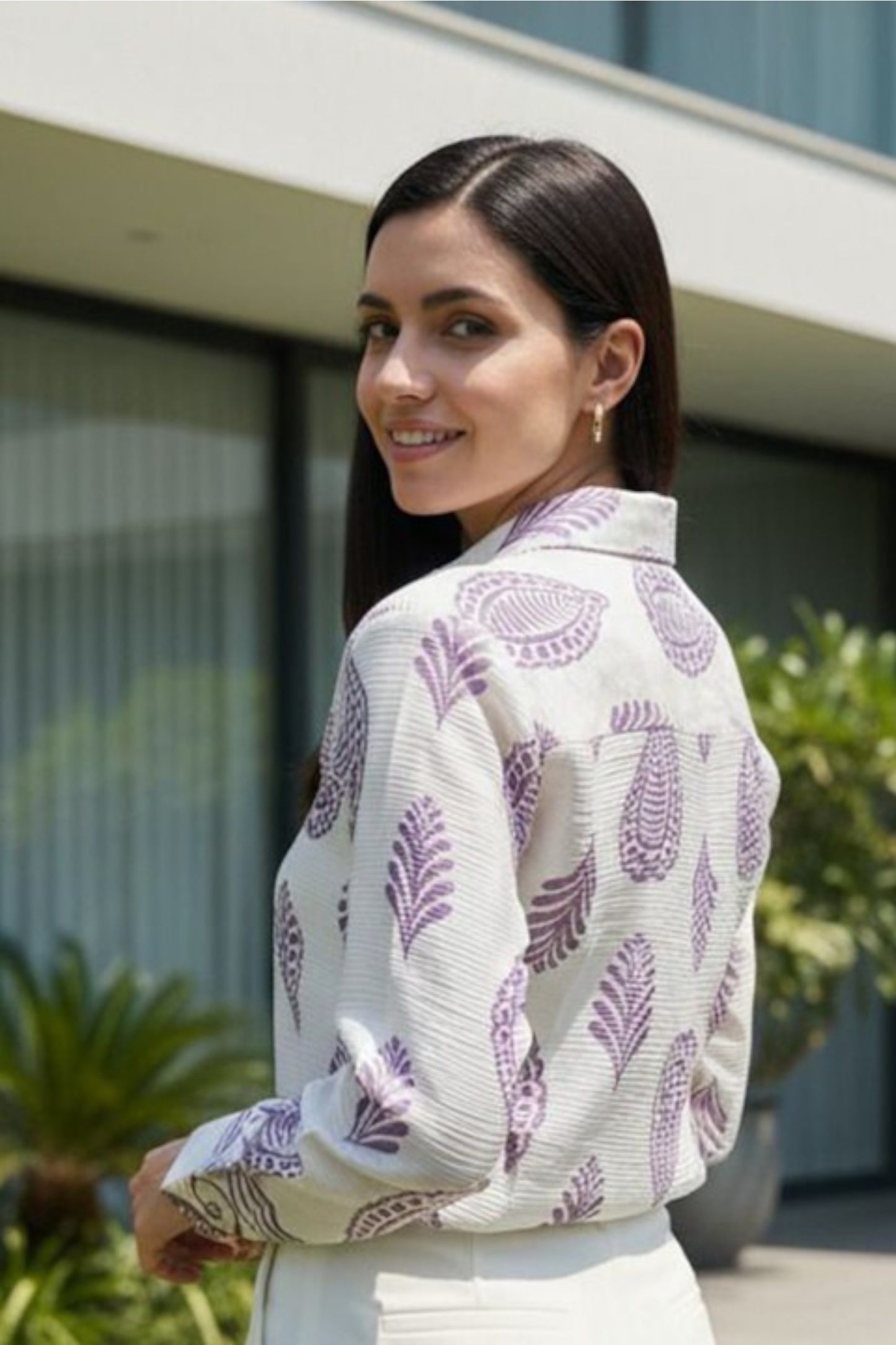 Lilac Paisley Print Shirt